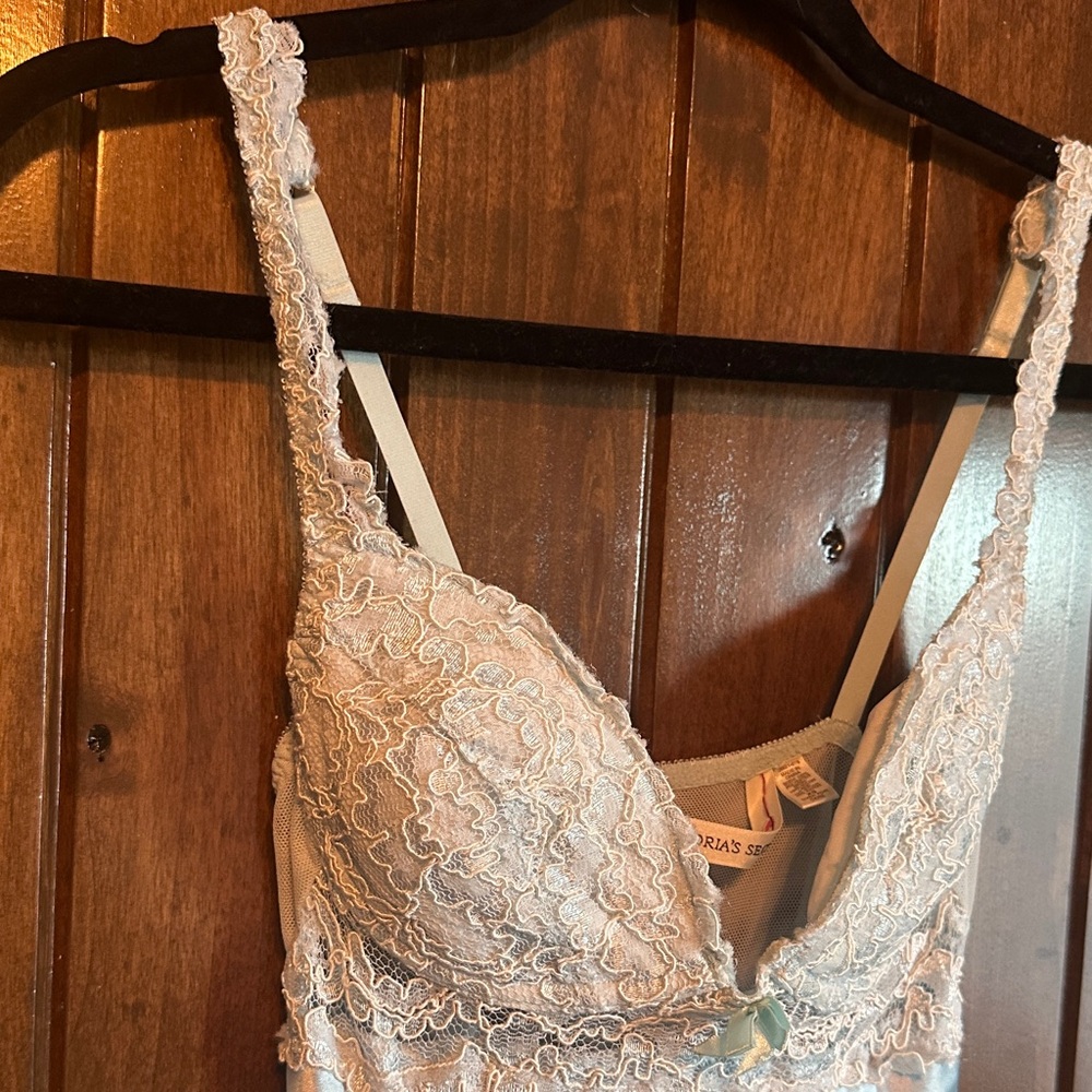 Victoria's Secret Light Blue Satin Chemise with Lace - Picture 3 of 7